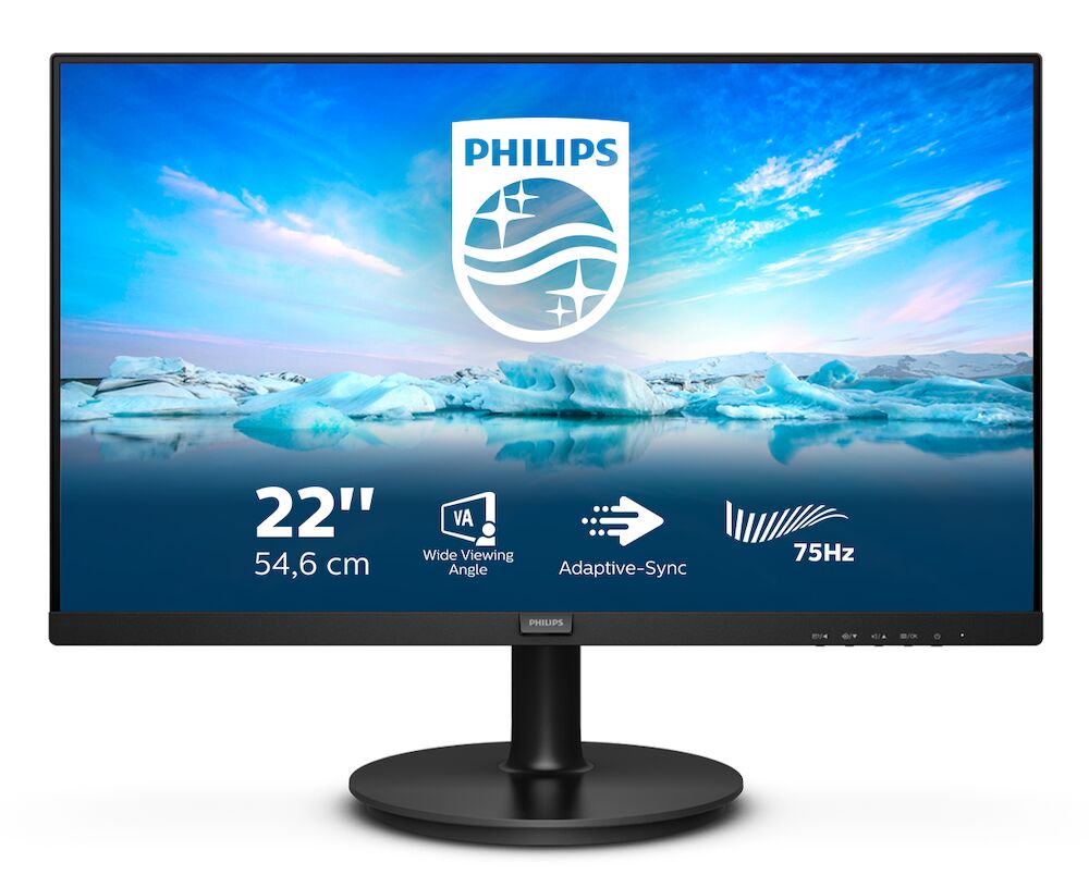 Philips V-Line 222V8LA 54,6cm (22") FHD VA Monitor HMDI/DP/VGA 4 ms 75Hz