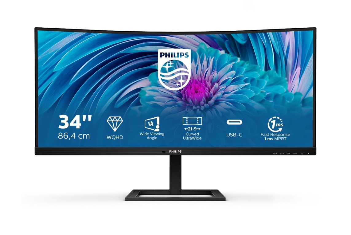 Philips E-Line 346E2CUAE 86,4cm (34") WQHD Curved Monitor 21:9 HDMI/DP/USB-C PD