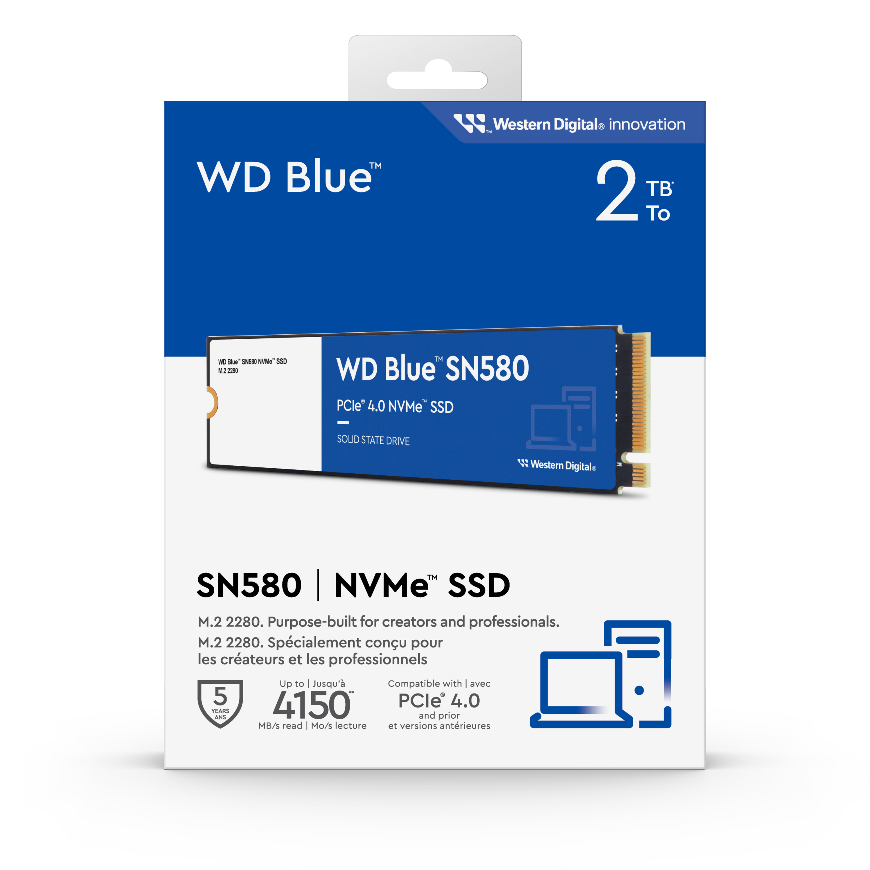 WD Blue SN580 NVMe SSD 2 TB M.2 2280 PCIe 4.0