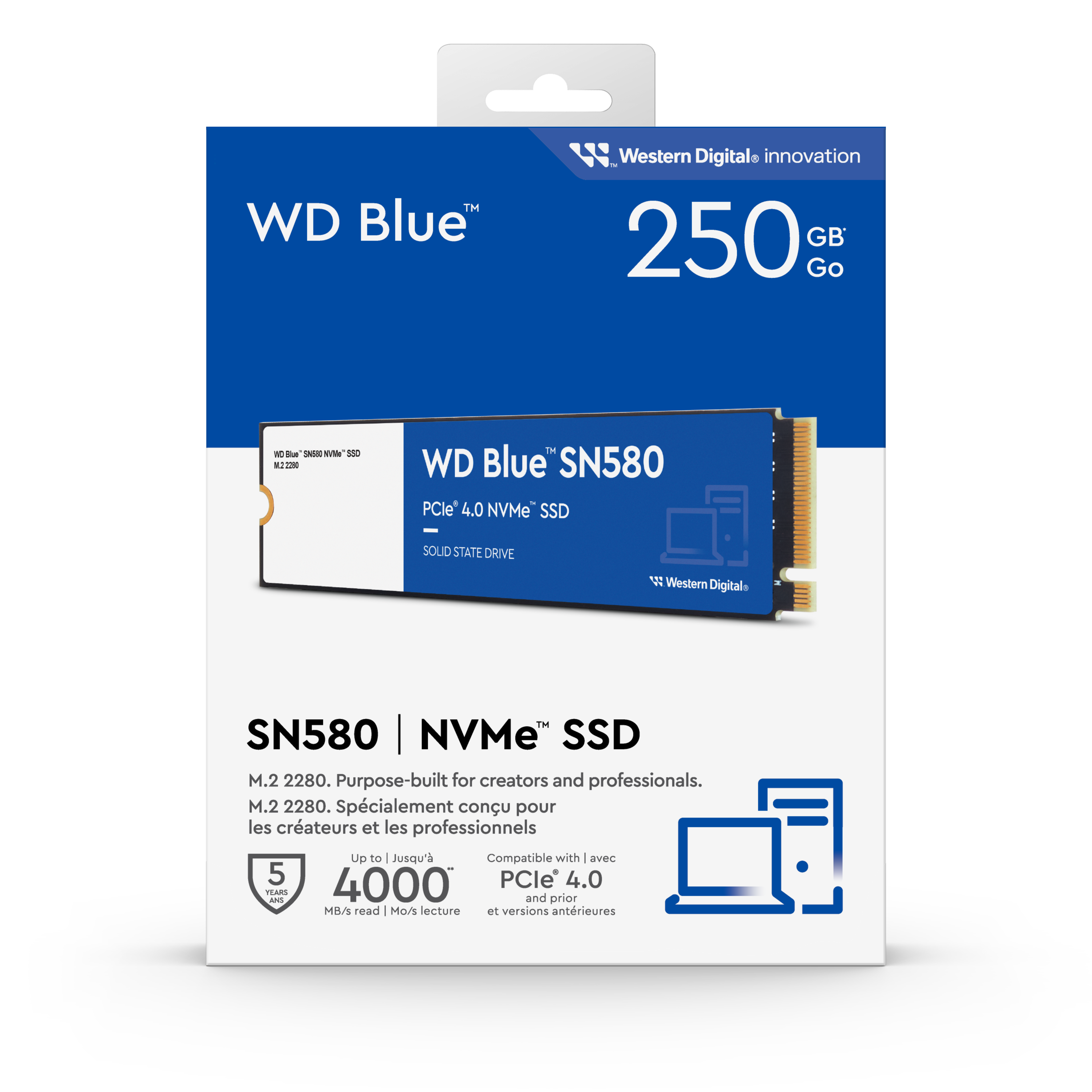 WD Blue SN580 NVMe SSD 250 GB M.2 2280 PCIe 4.0