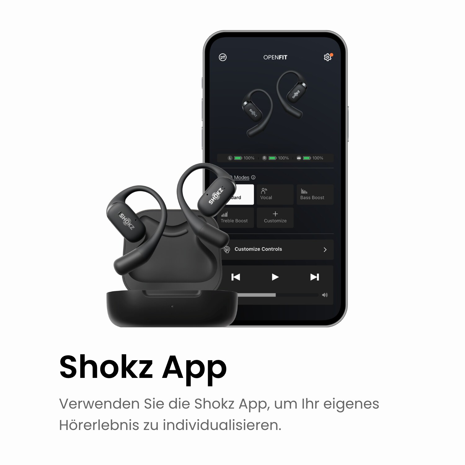 Shokz OpenFit Open-Ear True Wireless Earbuds schwarz