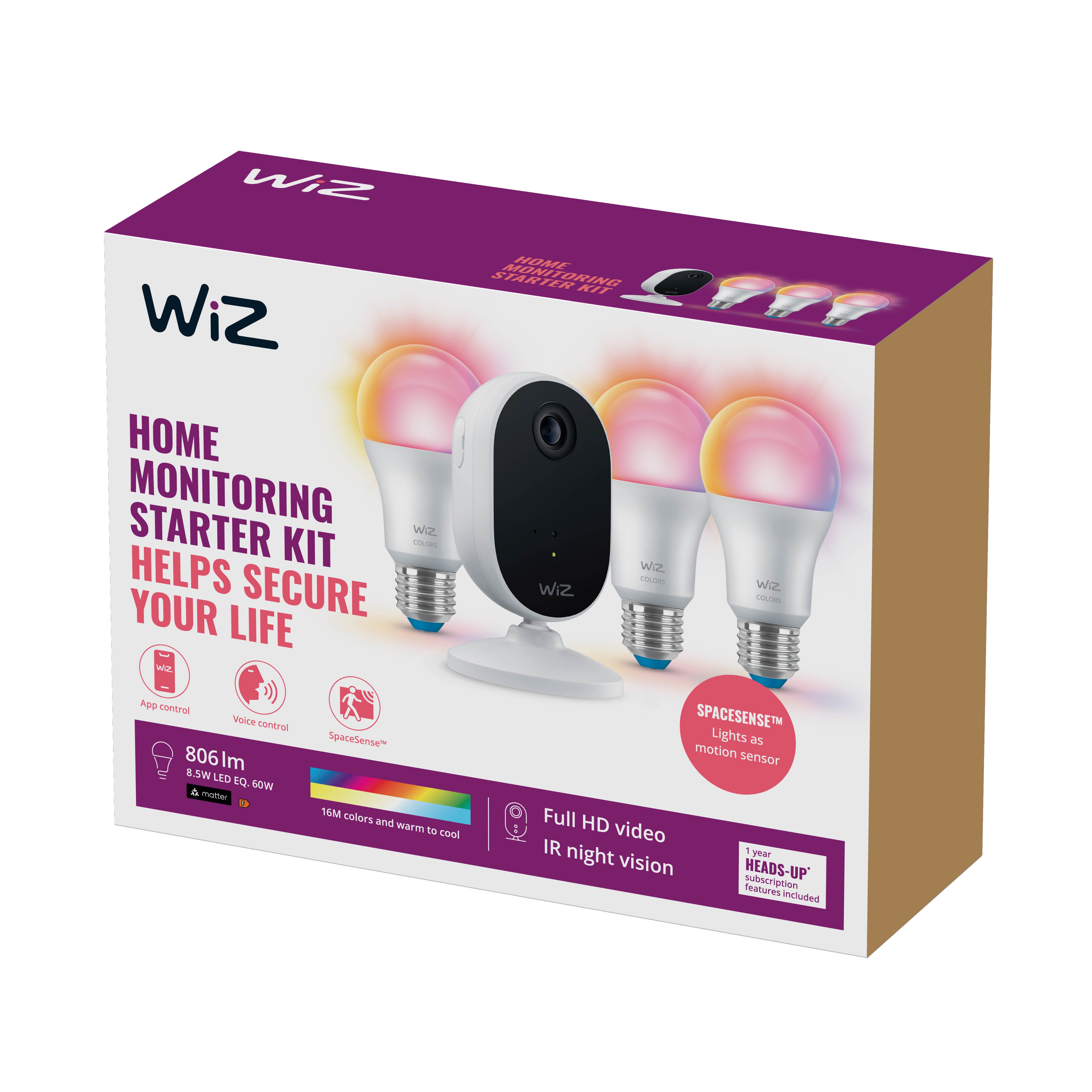 WiZ Indoor Security Kamera Starter Kit mit WiFi Einzelpack