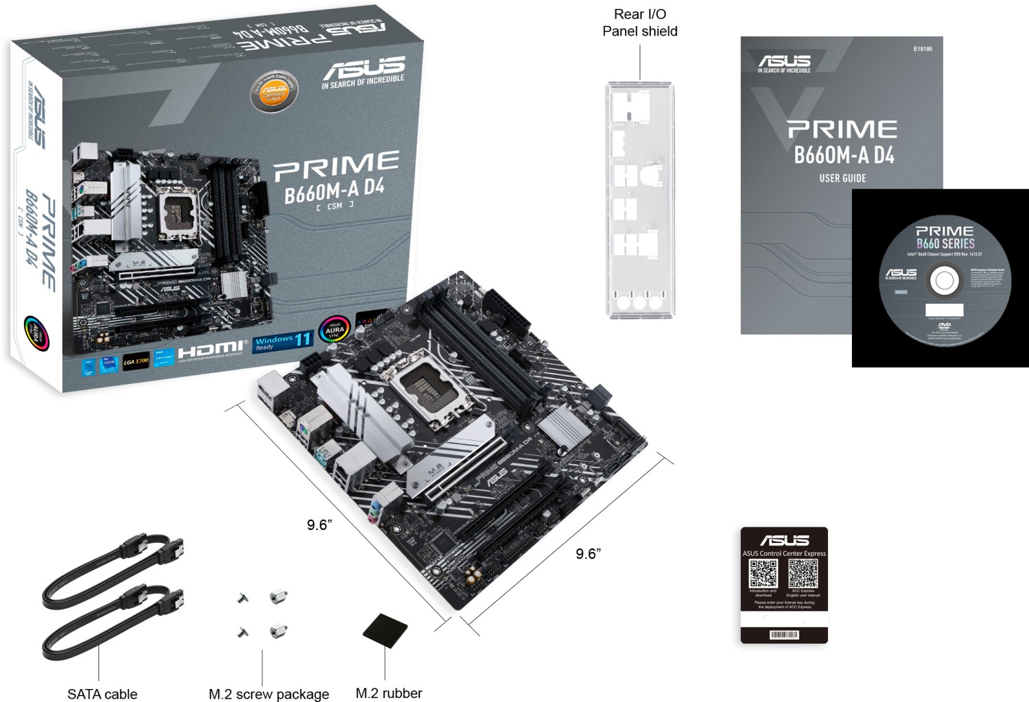 ASUS PRIME B660M-A D4-CSM mATX Mainboard Sockel 1700 USB3.1/2xHDMI/DP