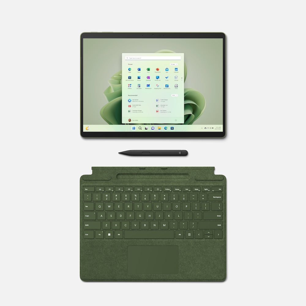 Surface Pro 9 Evo QEZ-00055 Waldgrün i5 8GB/256GB SSD 13" 2in1 W11 KB Rot Pen2