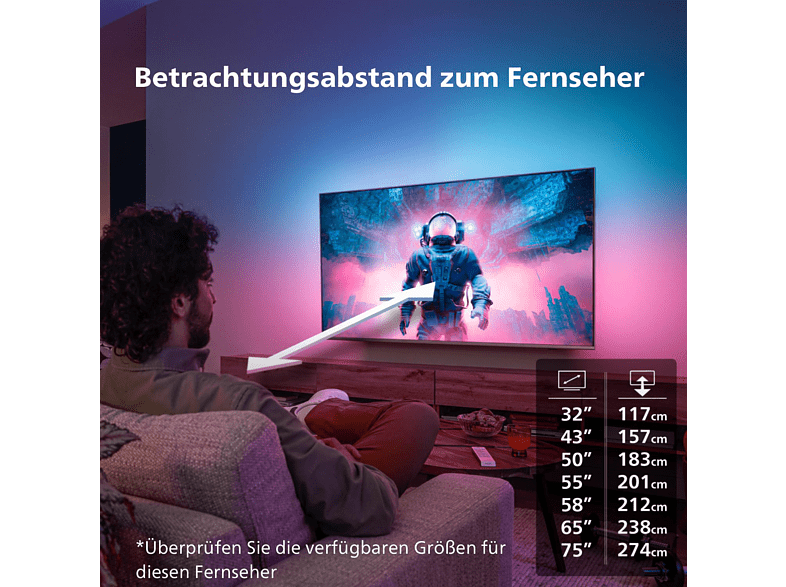 Philips 75PUS8808 191cm 75" 4K LED 120 Hz Ambilight Google Smart TV Fernseher