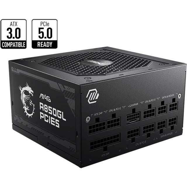 MSI MAG A850GL 850 Watt ATX3.0 80+ Gold Netzteil PCIe 5.0 120mm Lüfter