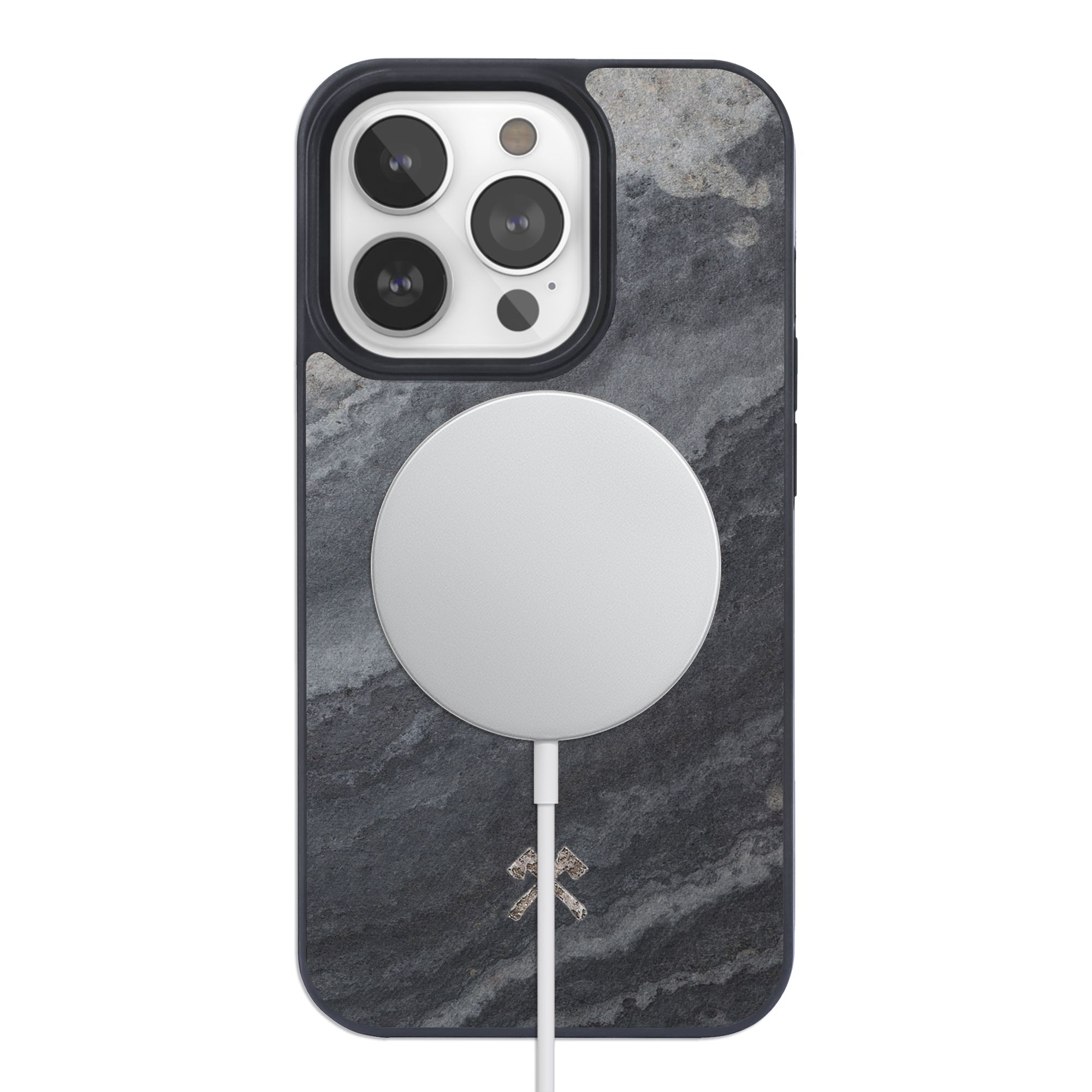 Woodcessories MagSafe Stone Bumper Case iPhone 14 Pro Camo Gray