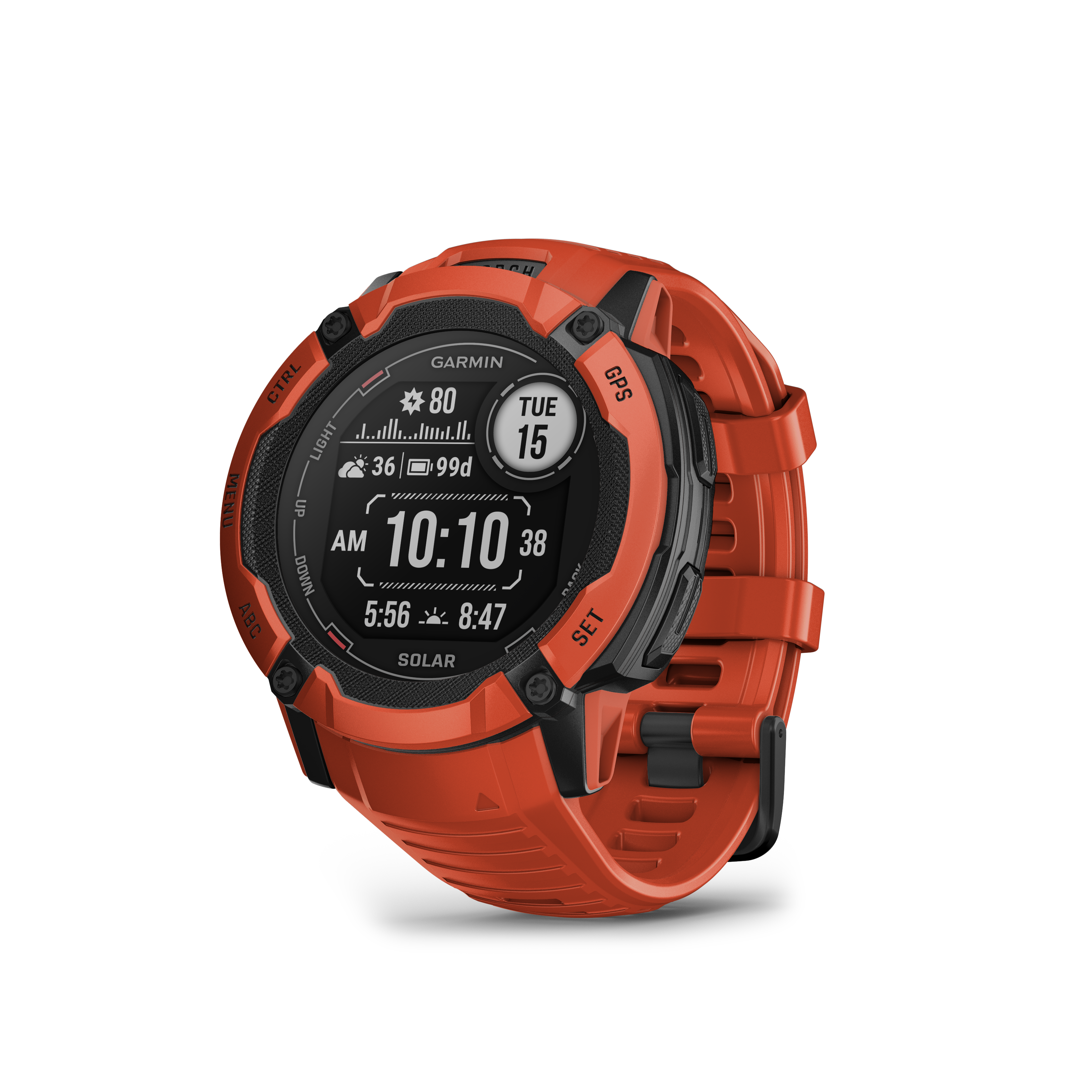 Garmin INSTINCT 2X Solar Multisport-Smartwatch rot