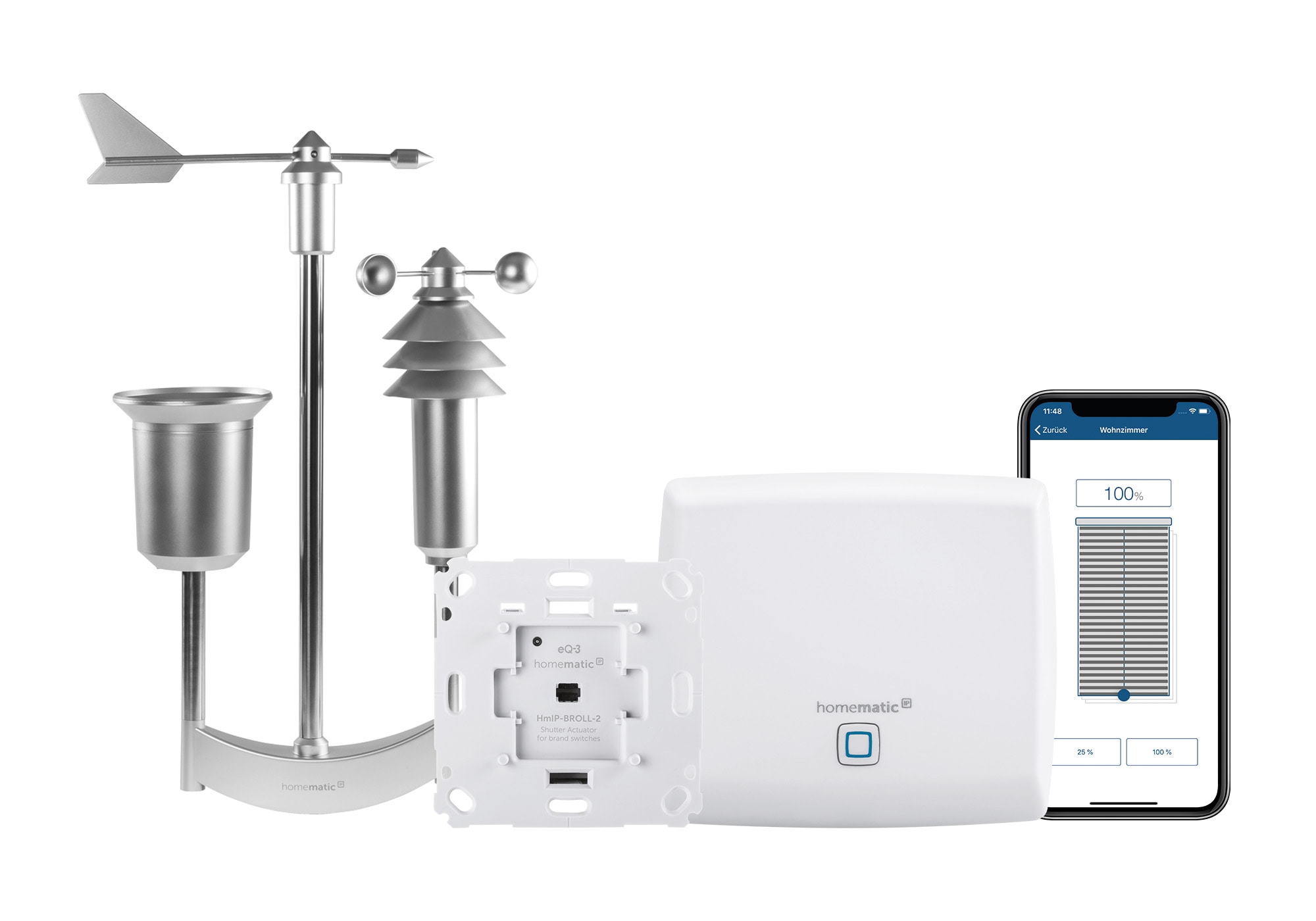 Homematic IP Starter Set Wetter Pro für Markise &amp; Rolllade mit Access Point