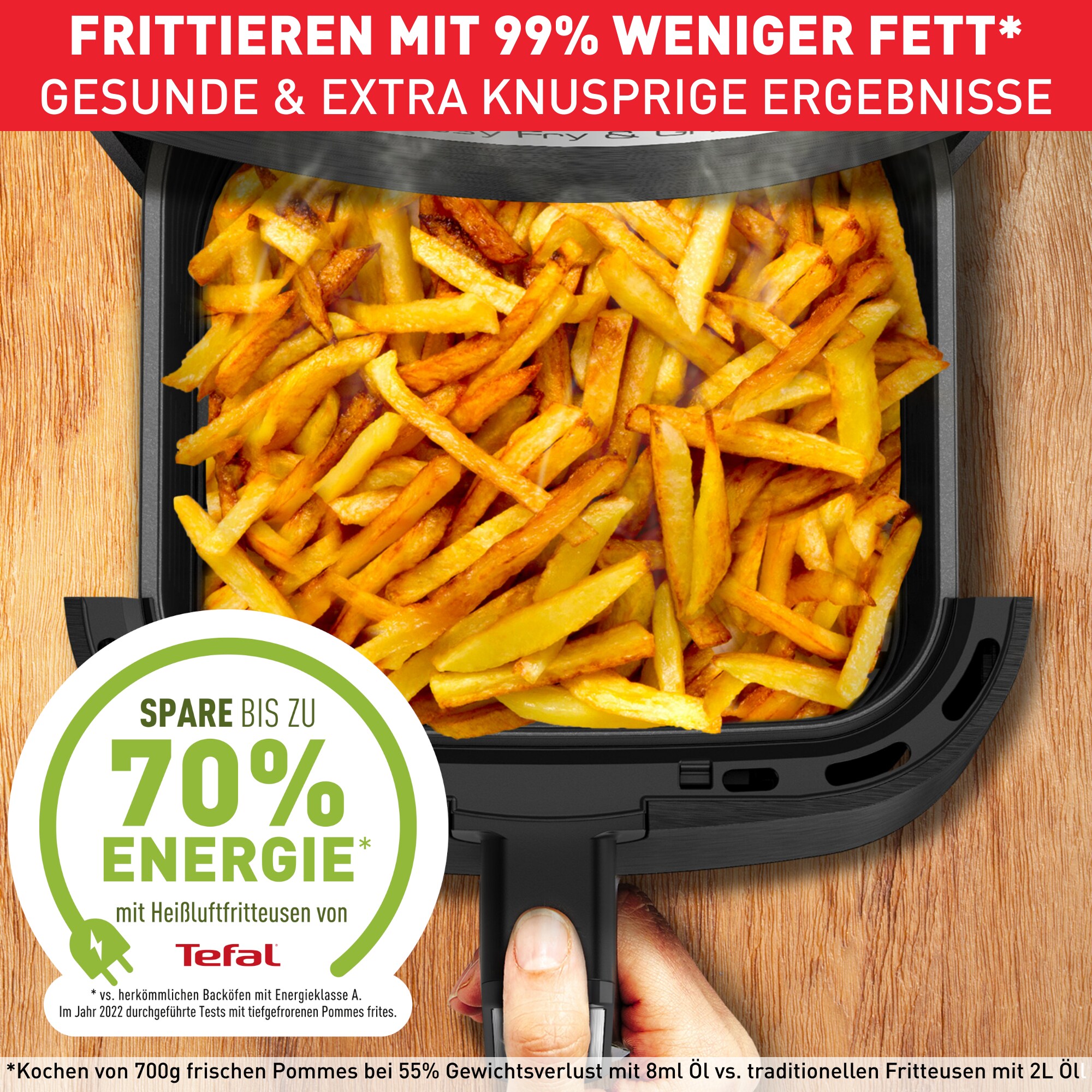 Tefal EY505D15 Easy Fry &amp; Grill Deluxe Heißluft-Fritteuse XL schwarz