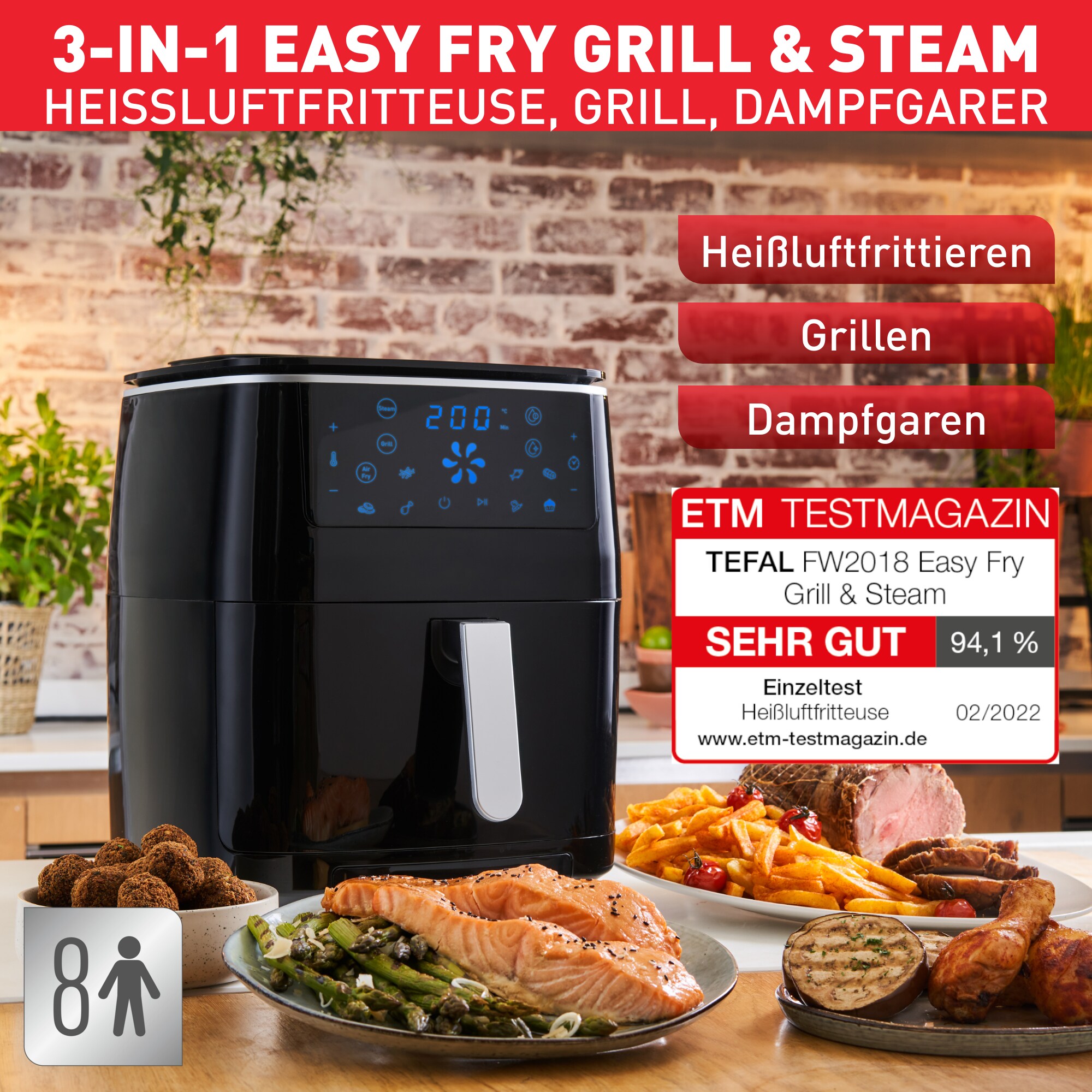 Tefal FW201815 Easy Fry Classic Heißluft-Fritteuse schwarz