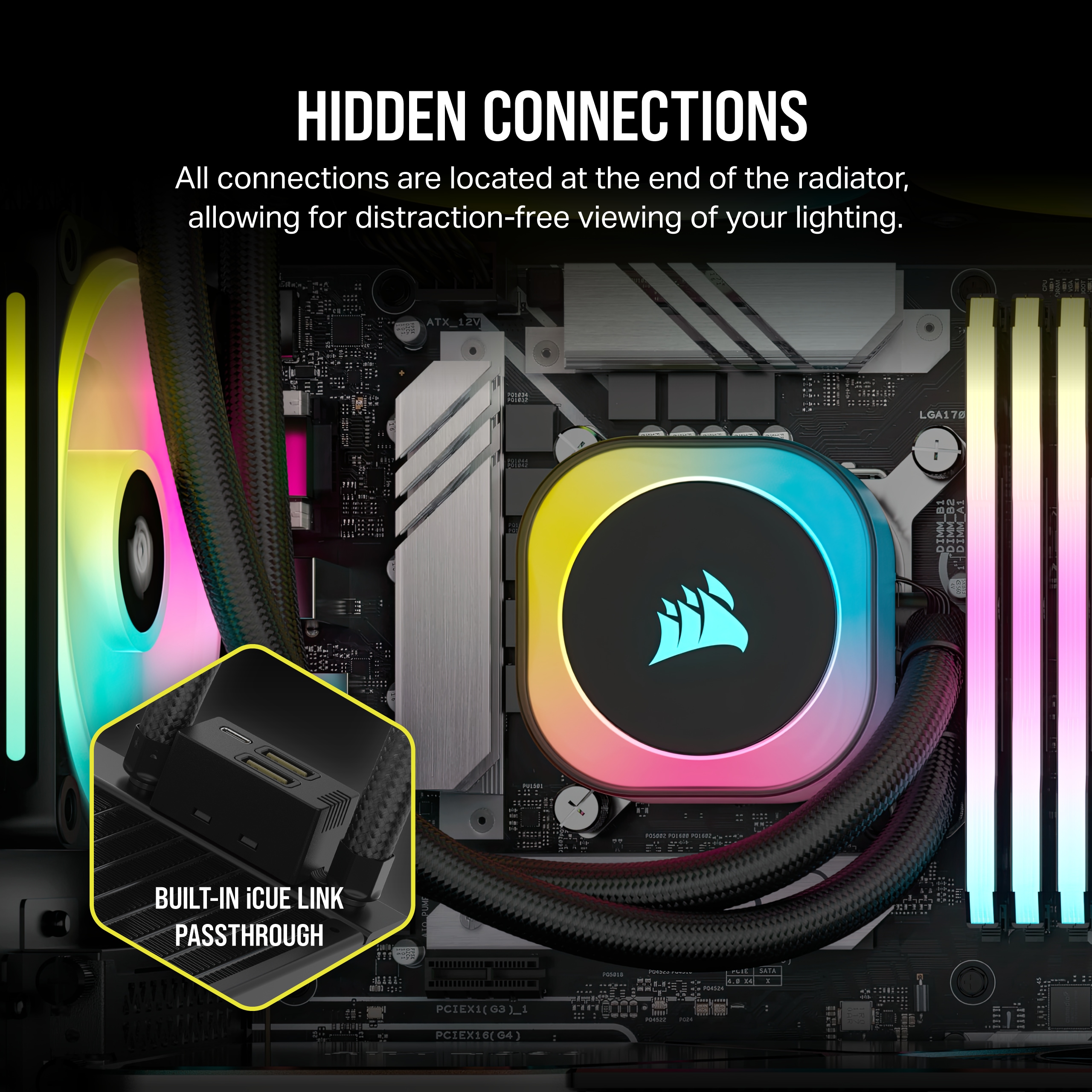 Corsair ICUE LINK H170i RGB Wasserkühlung 420 mm Intel und AMD CPU schwarz