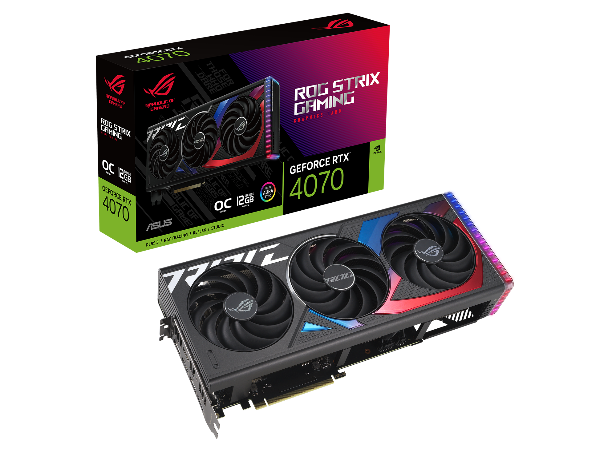 ASUS ROG STRIX GeForce RTX 4070 OC Grafikkarte 12GB GDDR6X, 2xHDMI, 3xDP