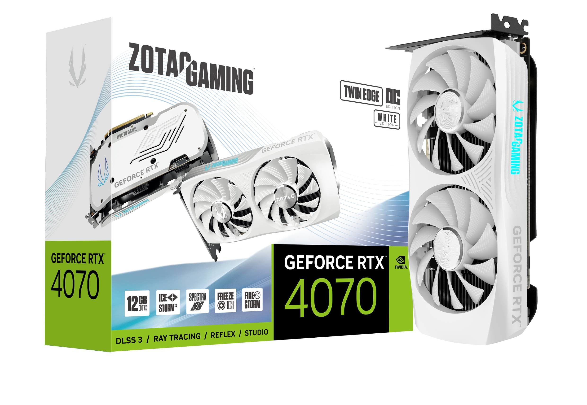 ZOTAC GAMING GeForce RTX 4070 TwinEdge OC White12GB GDDR6X Grafikkarte DP/HDMI