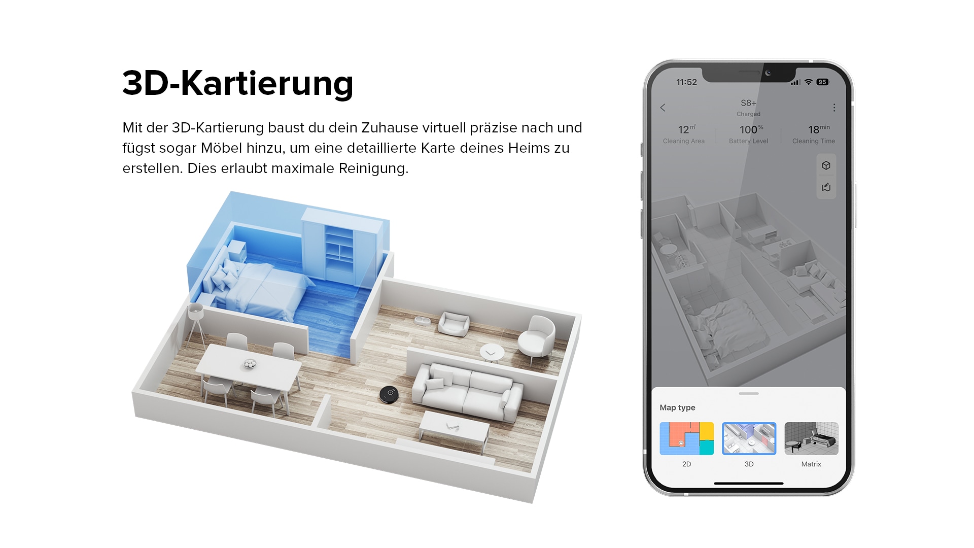 Roborock S8+ Saug-/Wischroboter mit Absaugstation schwarz