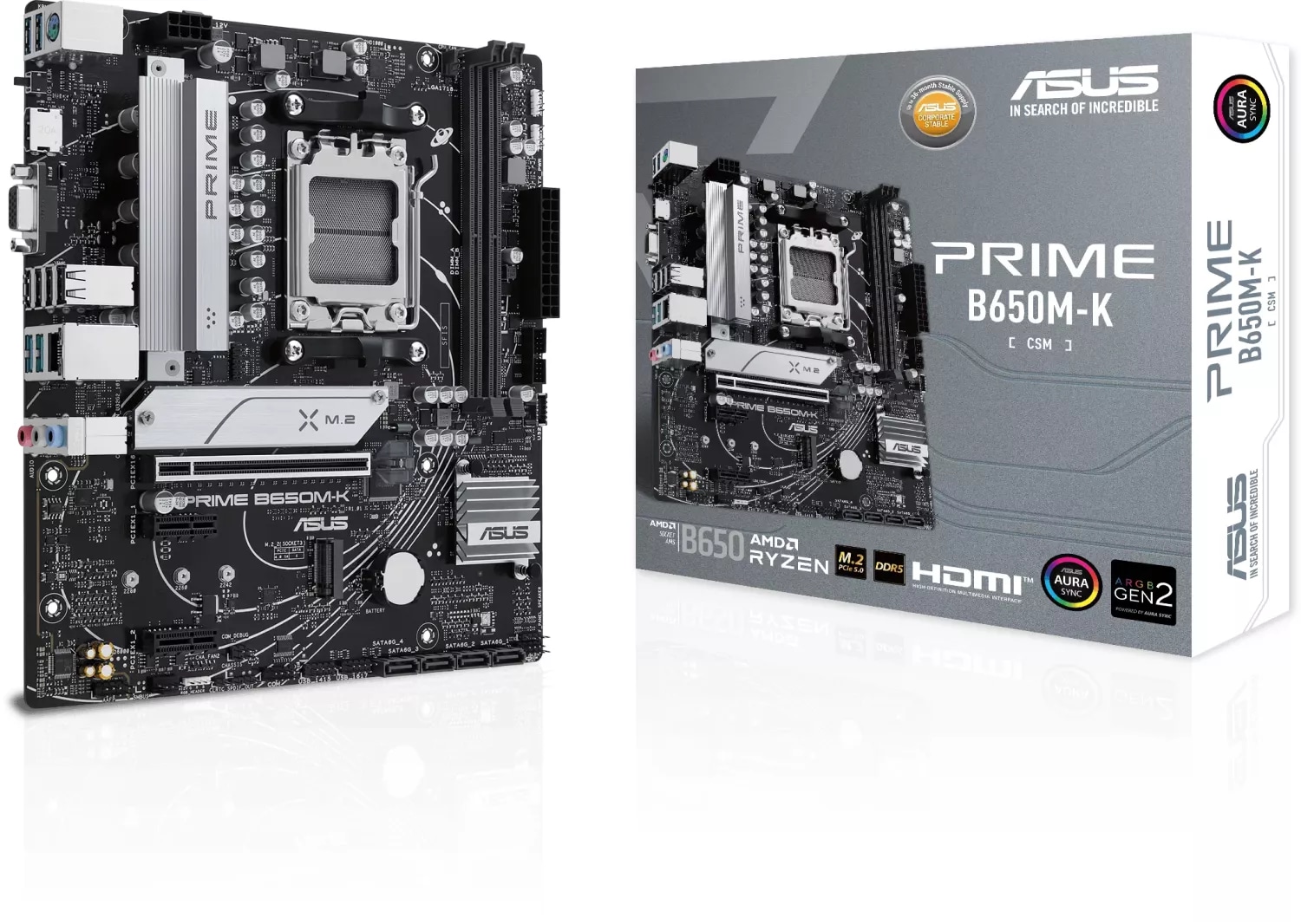 ASUS PRIME B650M-K mATX Mainboard Sockel AM5 M.2/HDMI/VGA