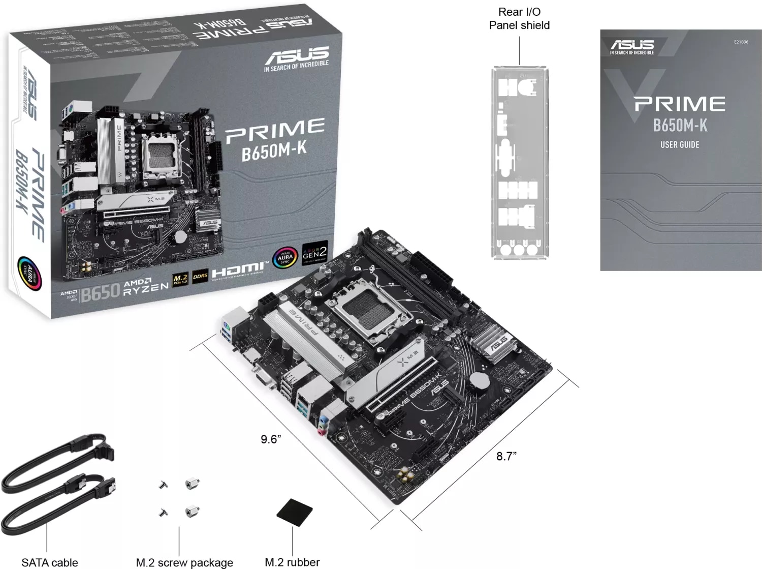 ASUS PRIME B650M-K mATX Mainboard Sockel AM5 M.2/HDMI/VGA