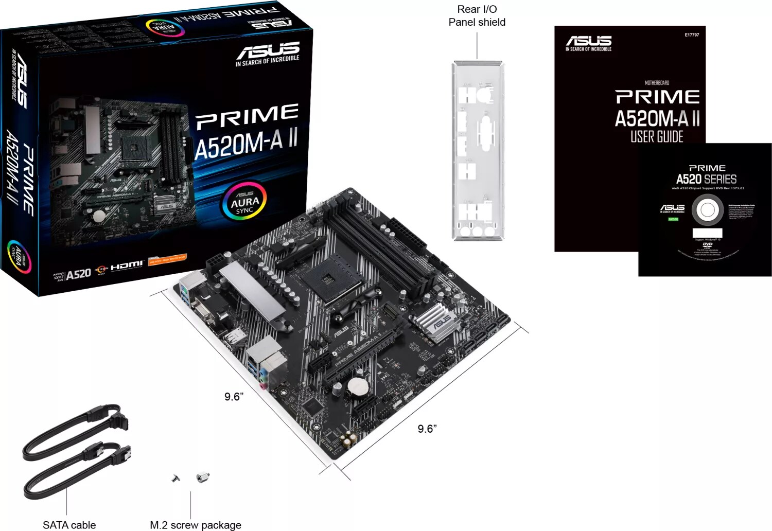 ASUS PRIME A520M-A II/CSM mATX Mainboard Sockel AM4 M.2/USB3.2/HDMI/DP/VGA