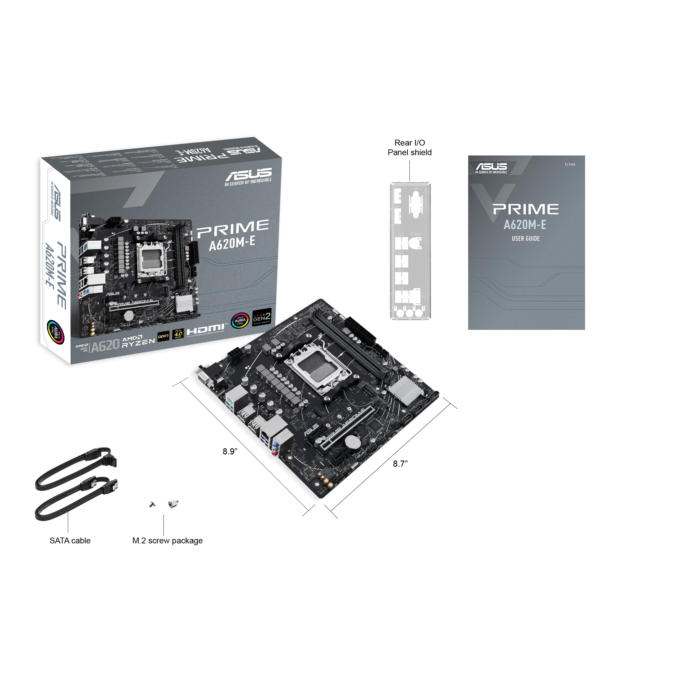 ASUS PRIME A620M-E-CSM mATX Mainboard Sockel AM5 M.2/USB3.2/VGA/DP/HDMI