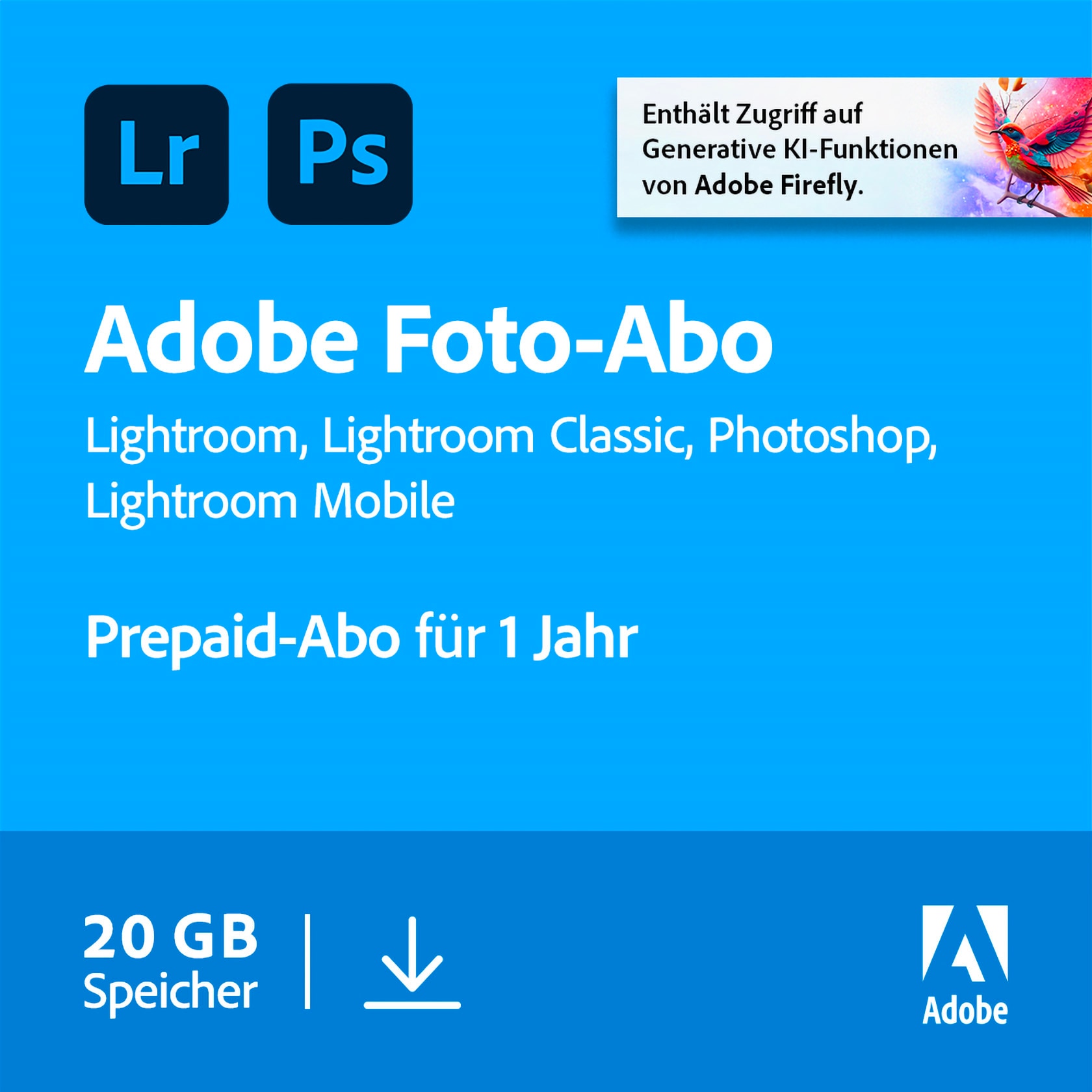 Adobe Creative Cloud Foto-Abo | 20 GB | Download &amp; Produktschlüssel