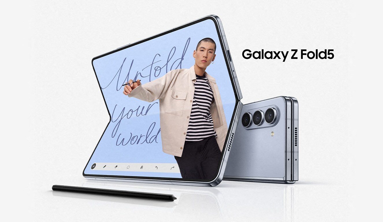Samsung GALAXY Z Fold5 Smartphone 256GB 13.0 icy ++ blue Android F946B Dual-SIM Cyberport 5G