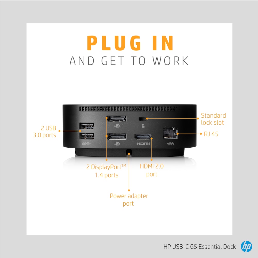 HP USB-C G5 Essential Dock inkl. 120W Power Adapter