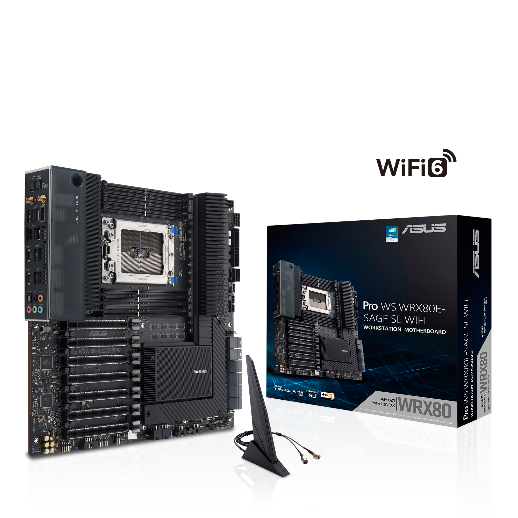 ASUS Pro WS WRX80E-SAGE SE WIFI II Workstation Mainboard USB 3.2(C)