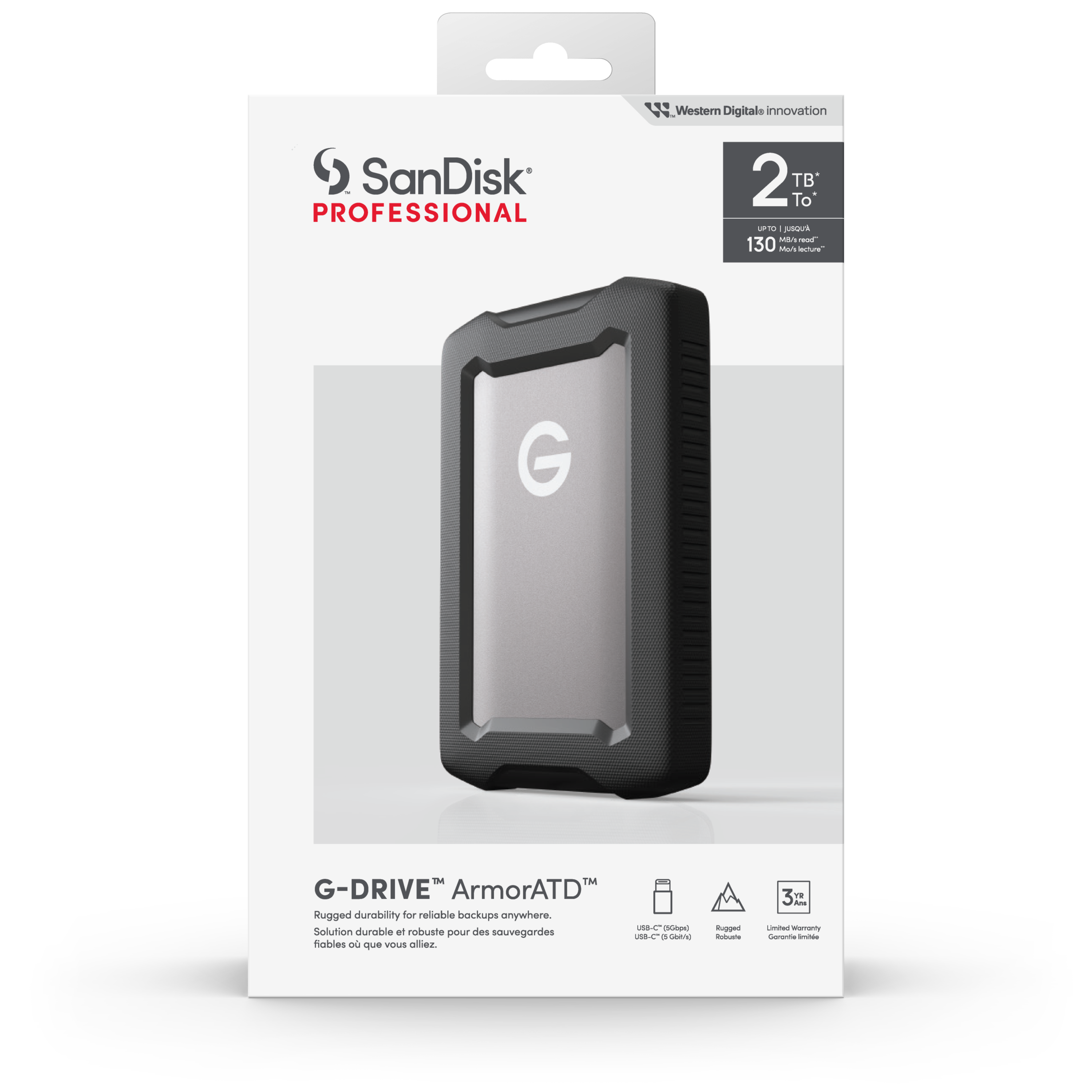 SanDisk® PROFESSIONAL G-DRIVE ArmorATD V2 Grau 2 TB 3,5" externe Festplatte