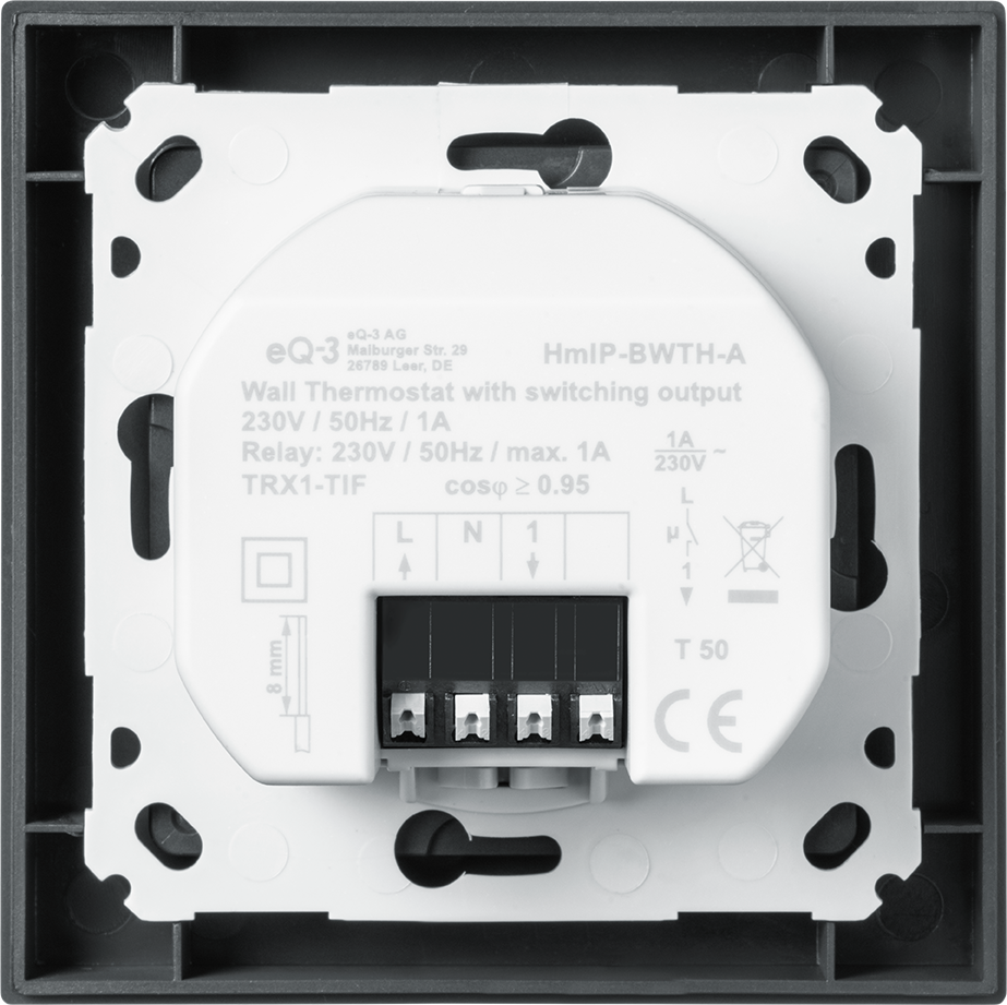 Homematic IP Wandthermostat mit Schaltausgang für Markenschalter ant HmIP-BWTH-A