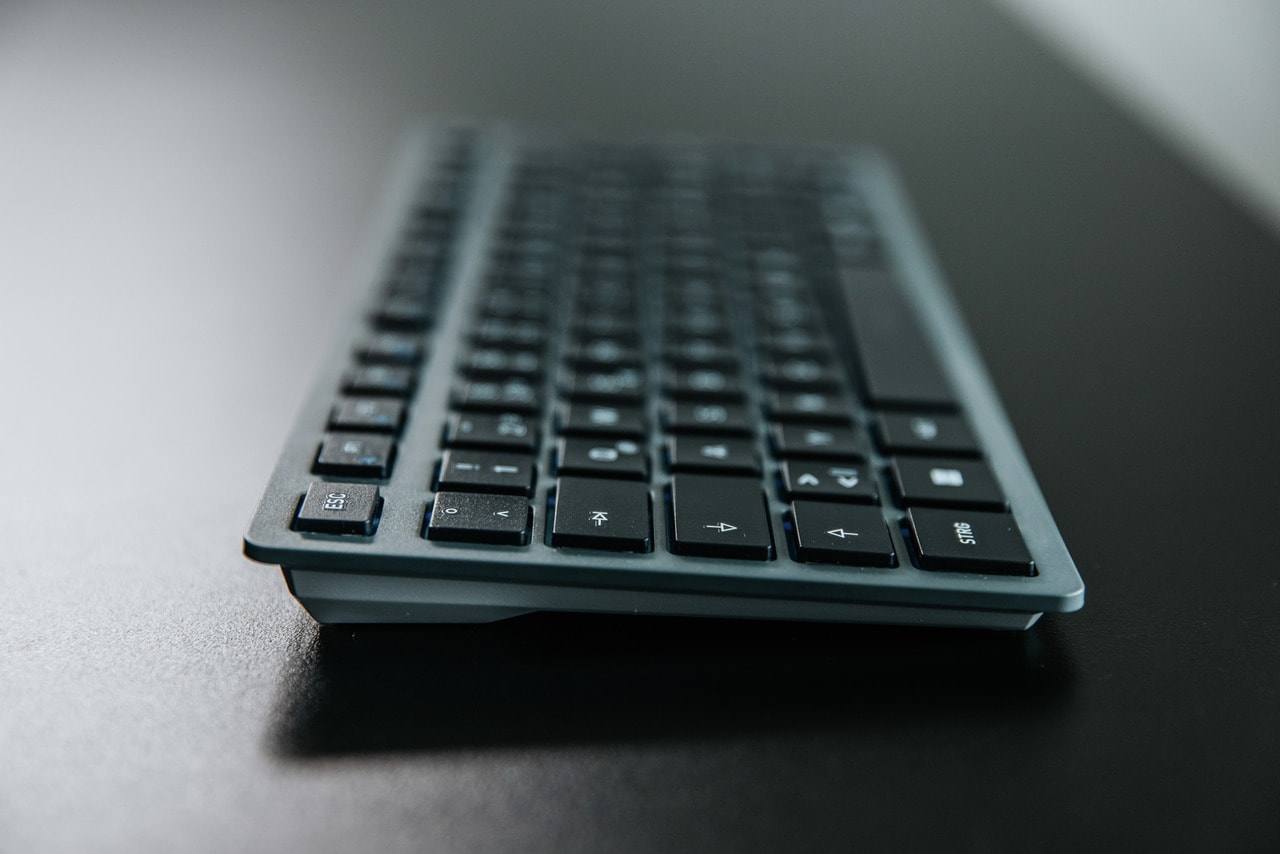 CHERRY KW 7100 Mini BT, Slate Blue - Bluetooth-Multi-Device Tastatur