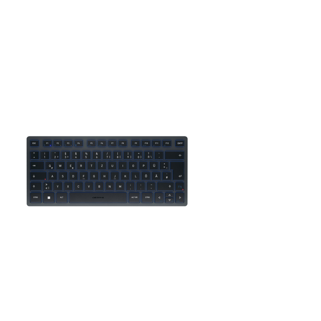 CHERRY KW 7100 Mini BT, Slate Blue - Bluetooth-Multi-Device Tastatur