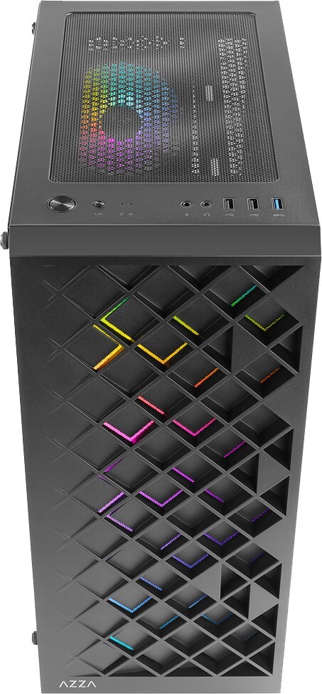 Azza Spectra Black ATX Gaming Tower, RGB Beleuchtung, Glasfenster