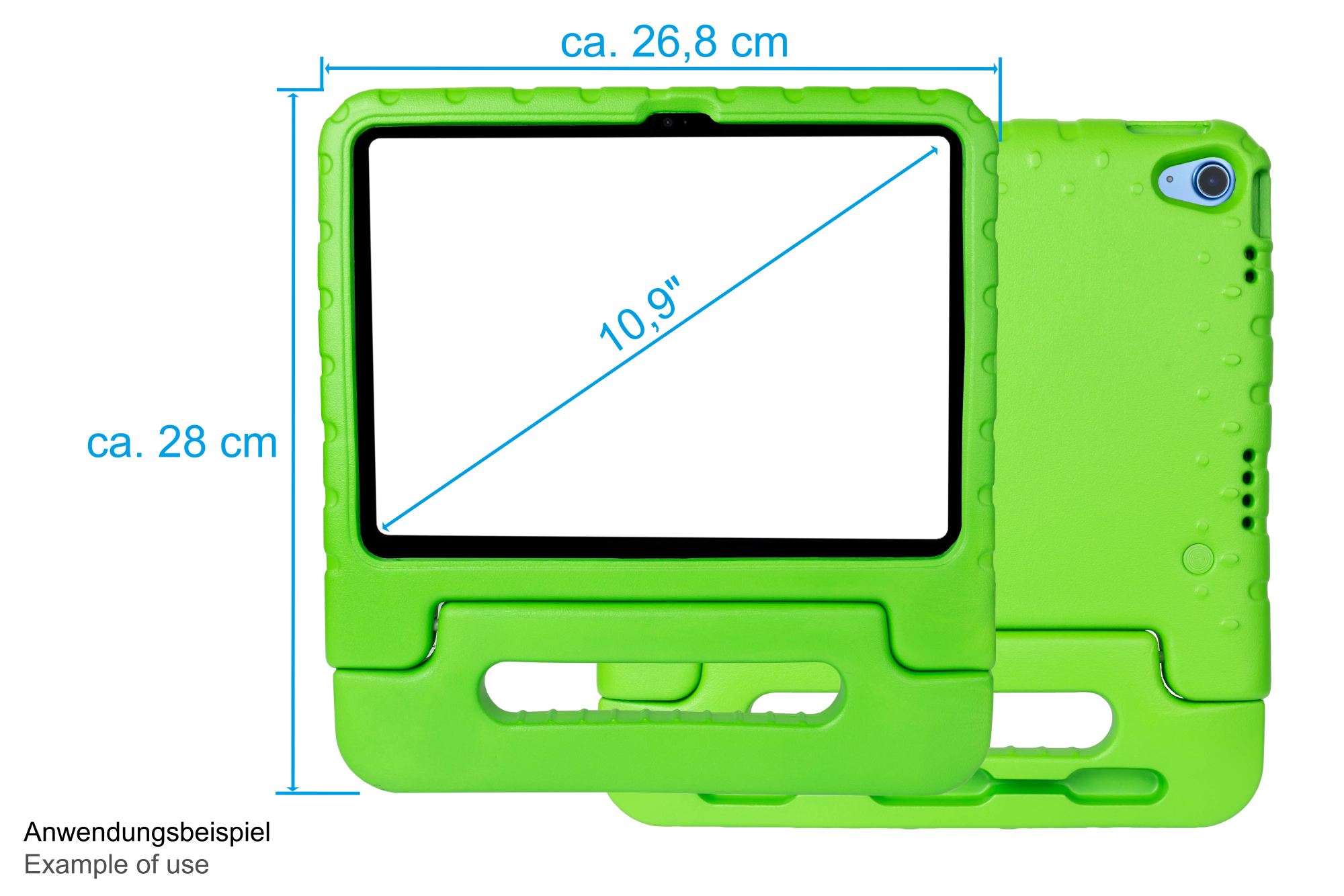 Good Connections iPad 10,9" (10. Gen.) Tablet-Schutzhülle mit Kickstand, grün