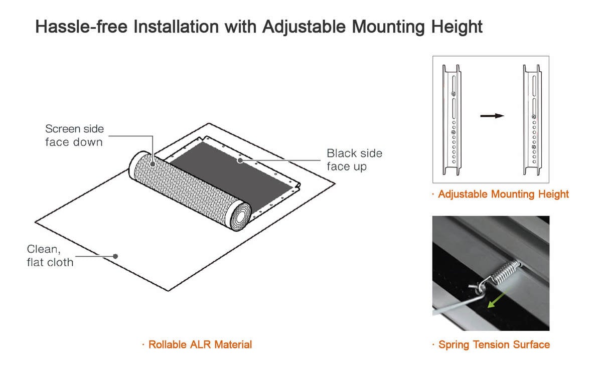 AWOL Vision Daylight ALR Beamer Leinwand, 100" 223,4 x 126,5 x 2,5cm