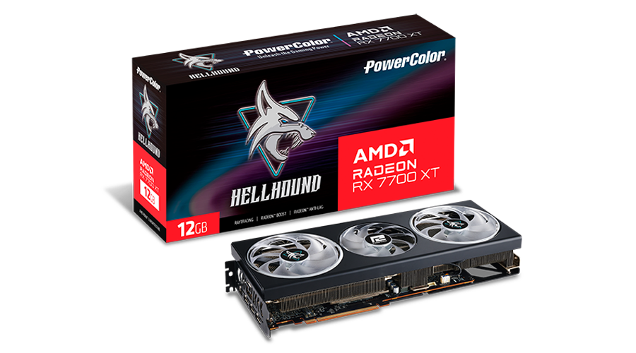 POWERCOLOR AMD Radeon RX 7700 XT Hellhound 12GB GDDR6 Grafikkarte HDMI/3xDP