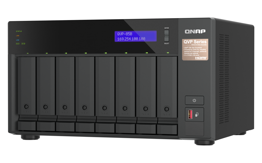 QNAP QVP-85B NVR-Netzwerküberwachungsserver 8-Bay