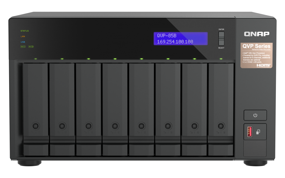 QNAP QVP-85B NVR-Netzwerküberwachungsserver 8-Bay