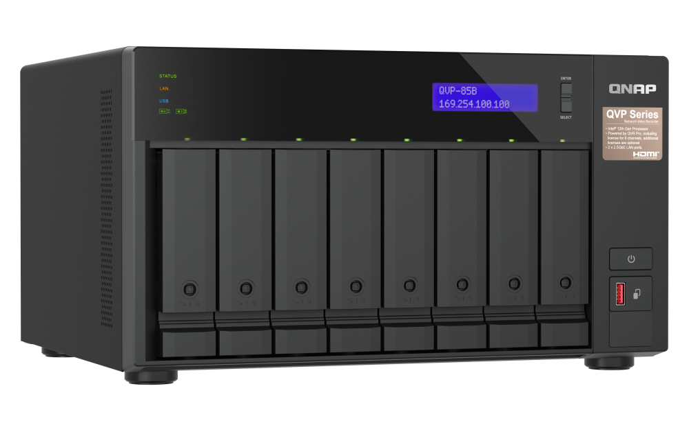 QNAP QVP-85B NVR-Netzwerküberwachungsserver 8-Bay