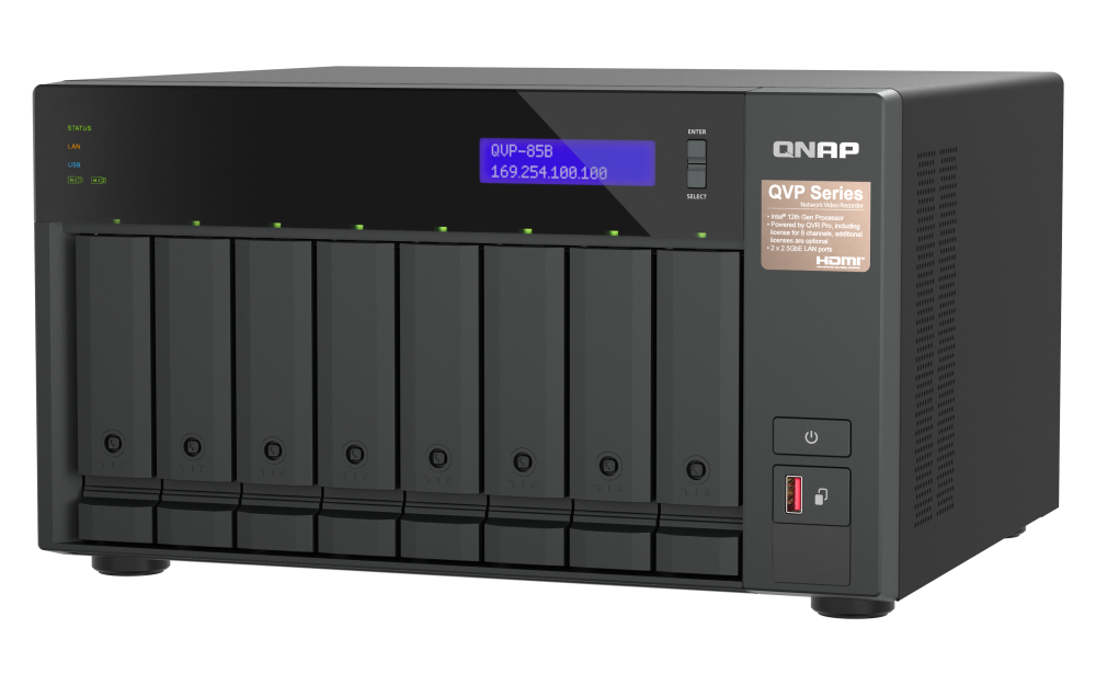 QNAP QVP-85B NVR-Netzwerküberwachungsserver 8-Bay