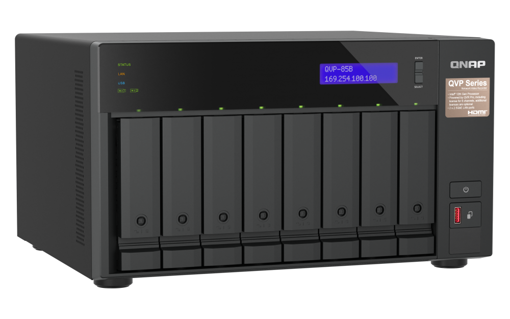 QNAP QVP-85B NVR-Netzwerküberwachungsserver 8-Bay