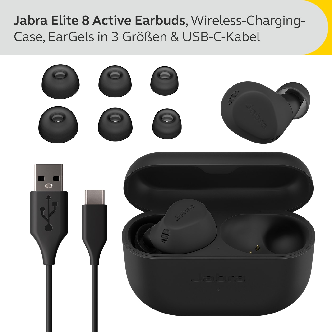 JABRA Elite 8 Bluetooth ANC In-Ear Kopfhörer Schwarz