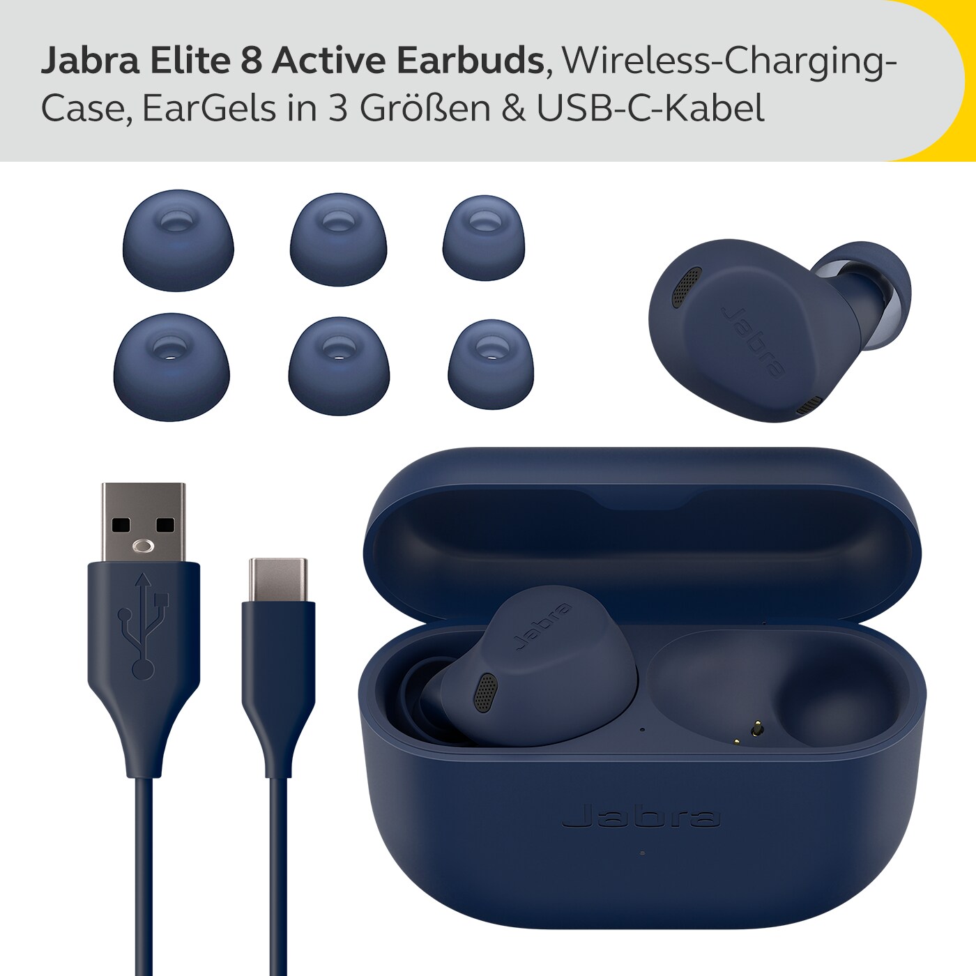 JABRA Elite 8 Bluetooth ANC In-Ear Kopfhörer Navy