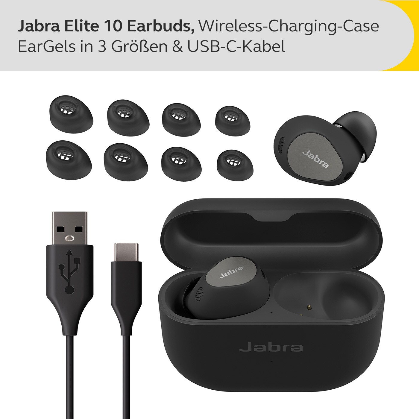 JABRA Elite 10 Bluetooth ANC In-Ear Kopfhörer Titanium Black