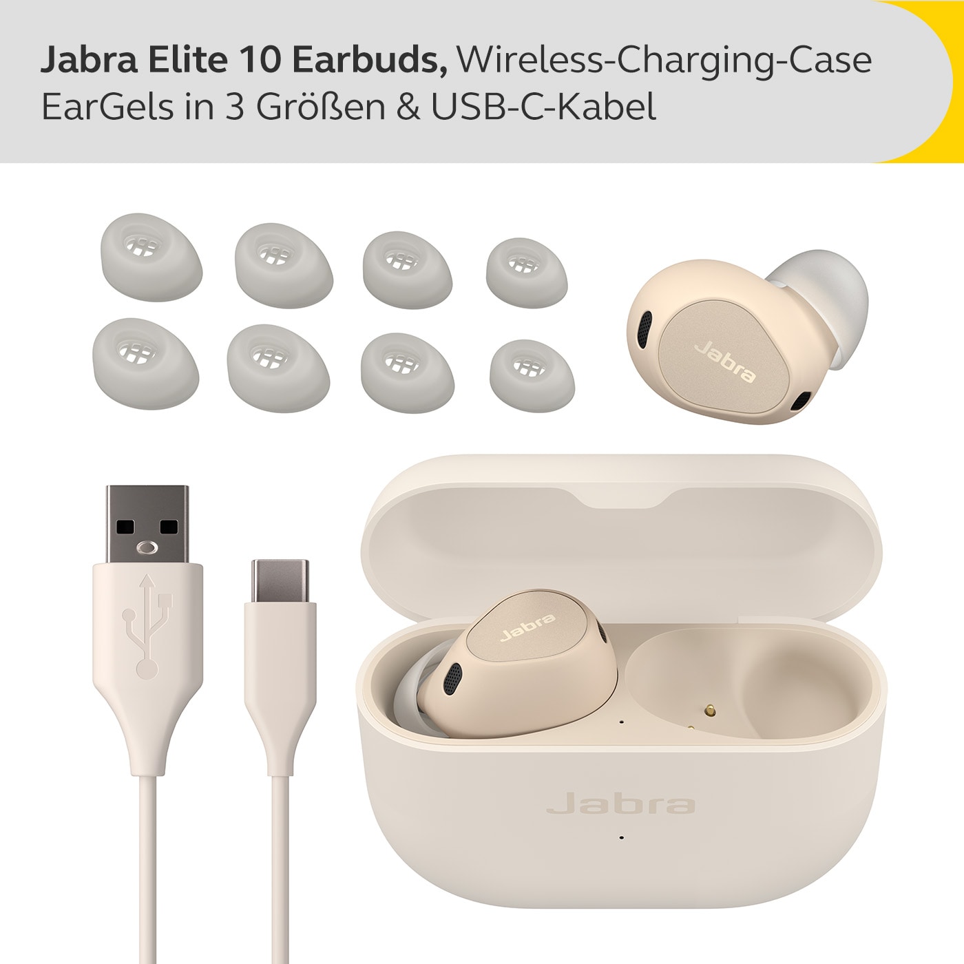 JABRA Elite 10 Bluetooth ANC In-Ear Kopfhörer Champagne Beige