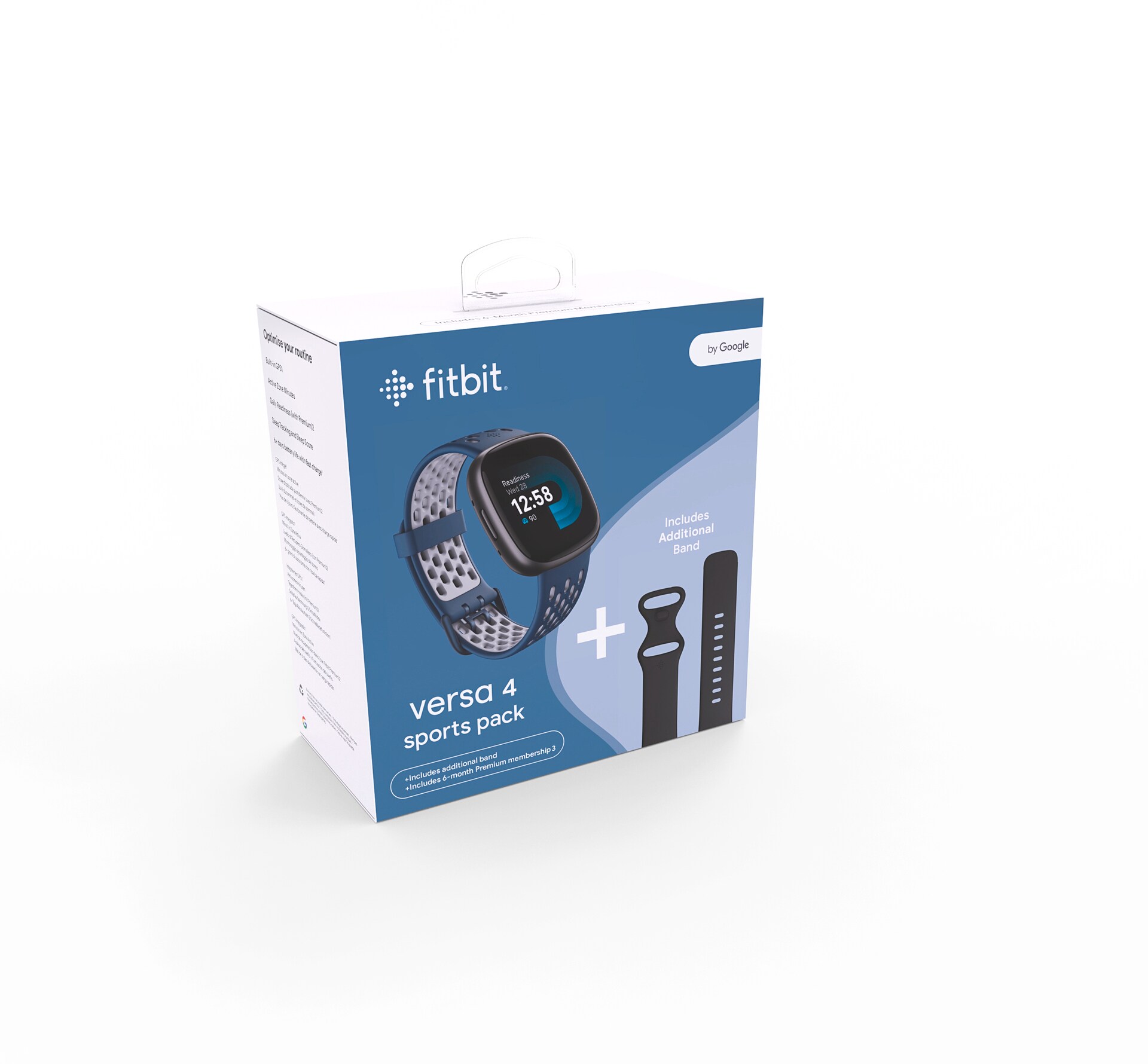 Fitbit Versa 4 Bundle Fitness-Smartwatch Schwarz/Saphir