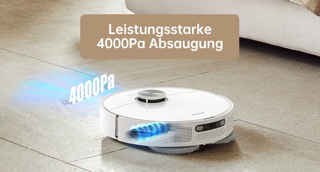 DreameBot L10 Prime Saug- und Wischroboter weiß, 4000Pa, Laser