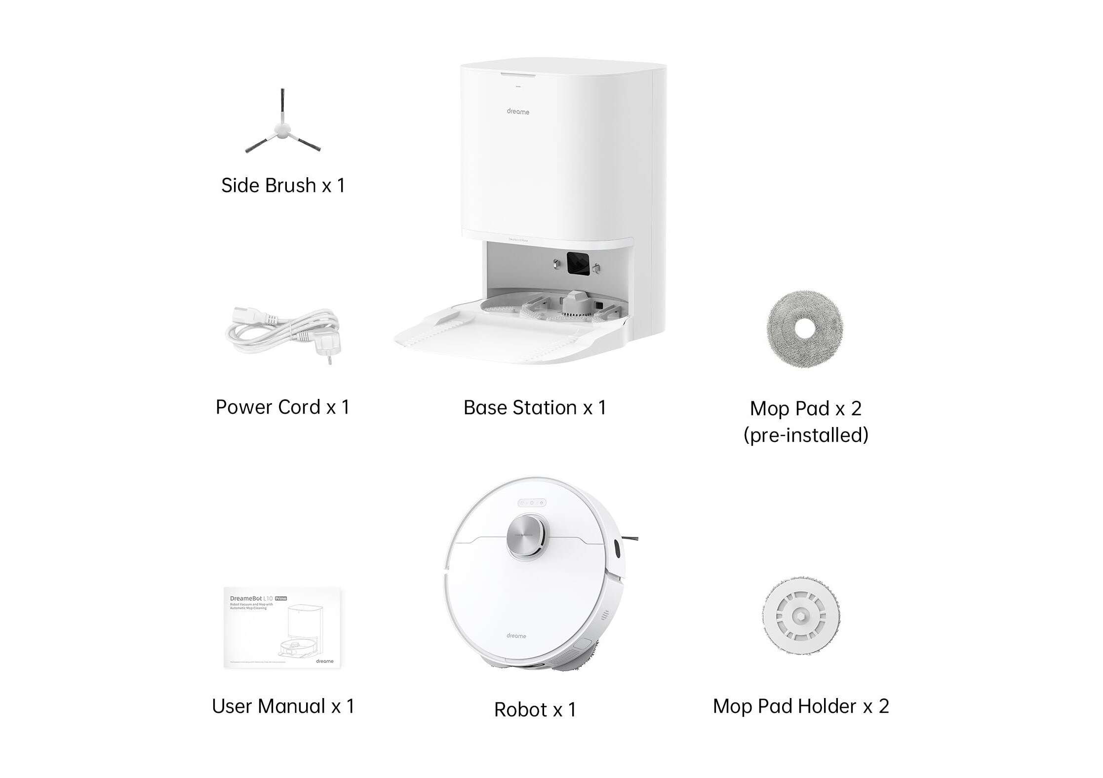 DreameBot L10 Prime Saug- und Wischroboter weiß, 4000Pa, Laser