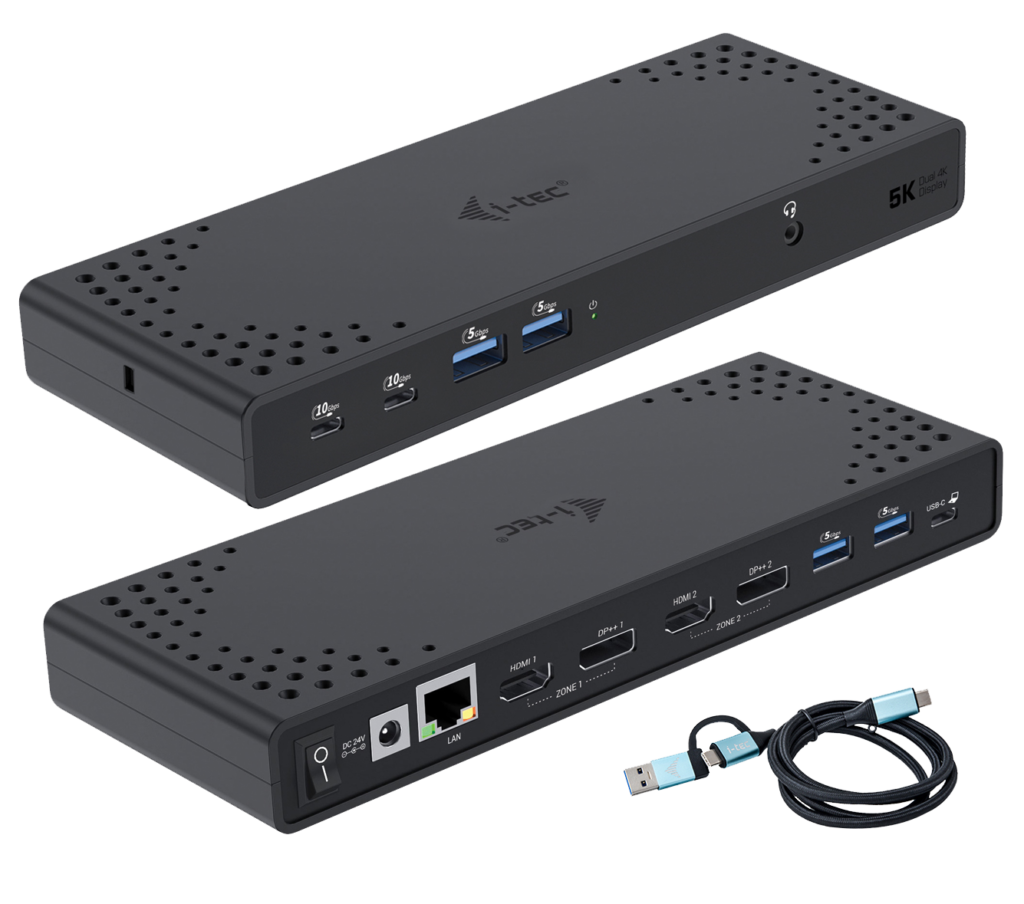 i-tec USB 3.0 / USB-C / Thunderbolt 3 Dual Display Docking Station Gen2 + PD 100