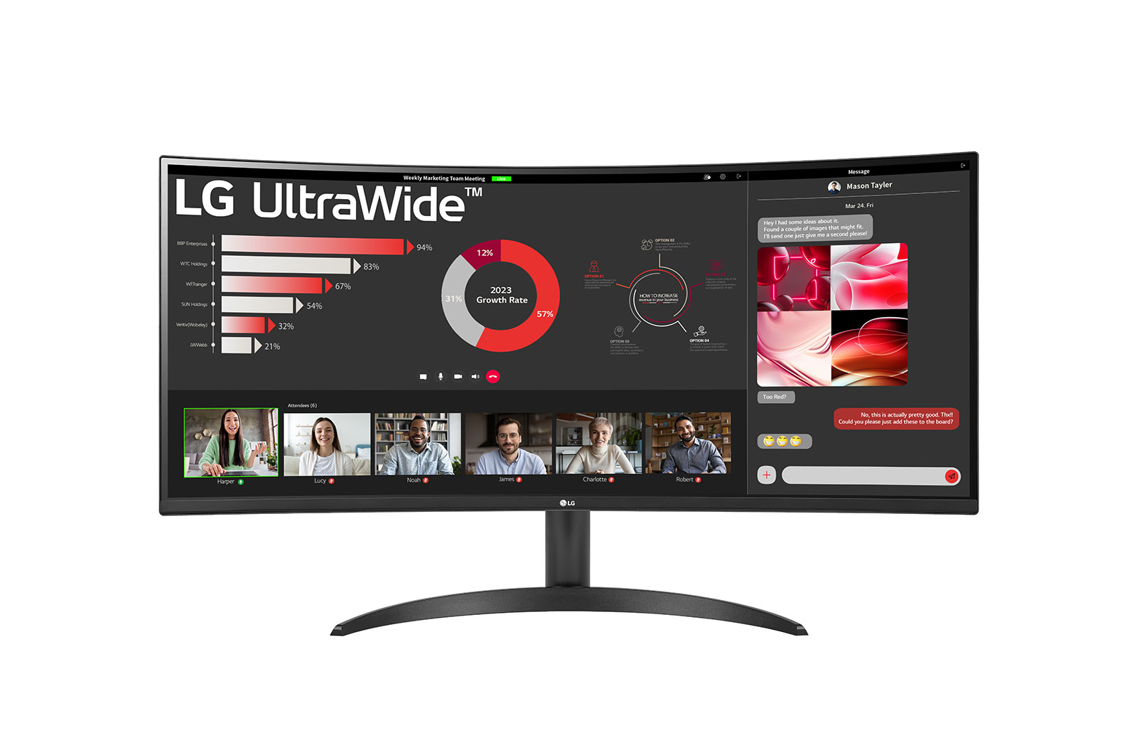 LG 34WR50QC-B.AEU 86,4cm (34") 21:9 VA UWQHD Curved Gaming Monitor HDMI/DP 100Hz