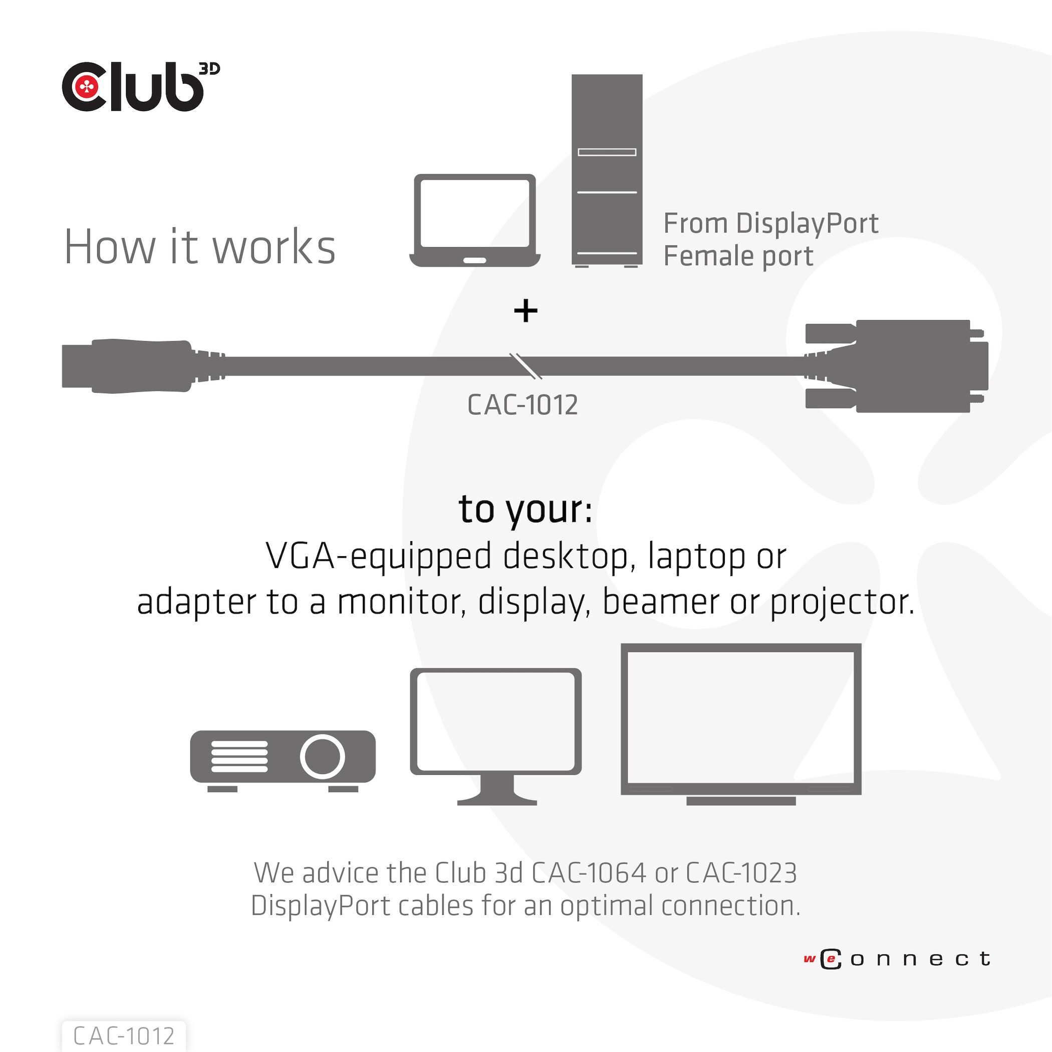 Club 3D DisplayPort auf VGA Kabel St./St. 2m 28AWG